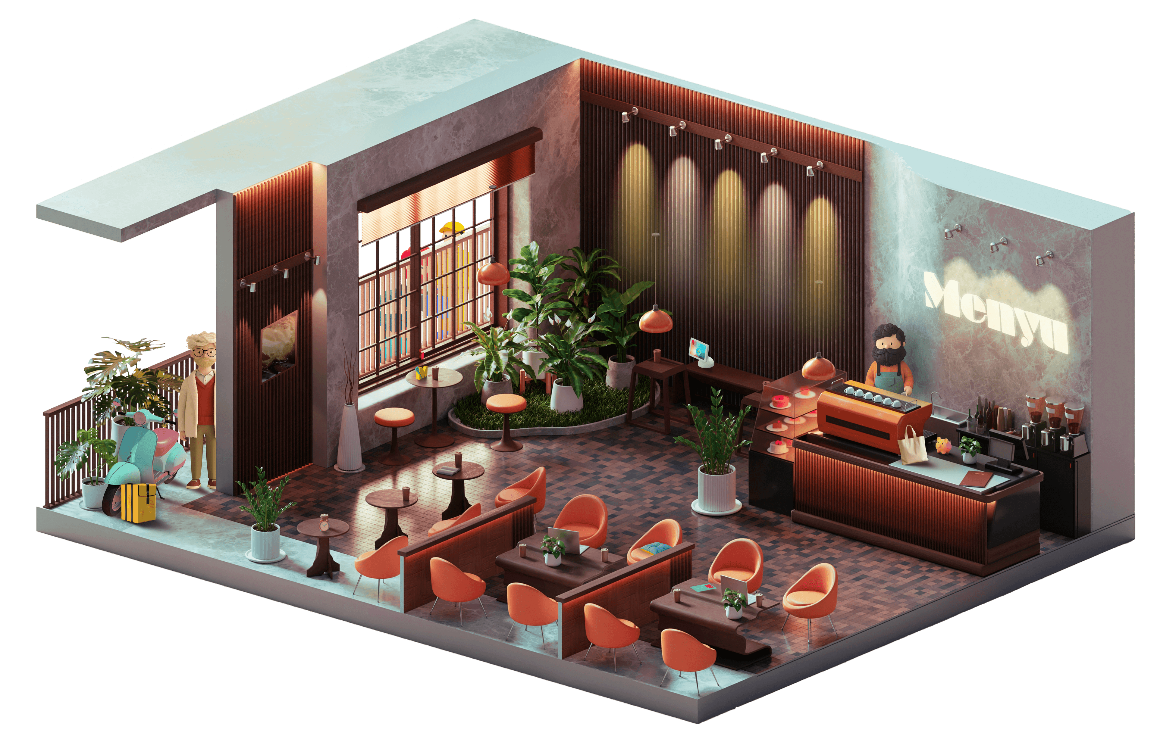 Interactive Restaurant Scene