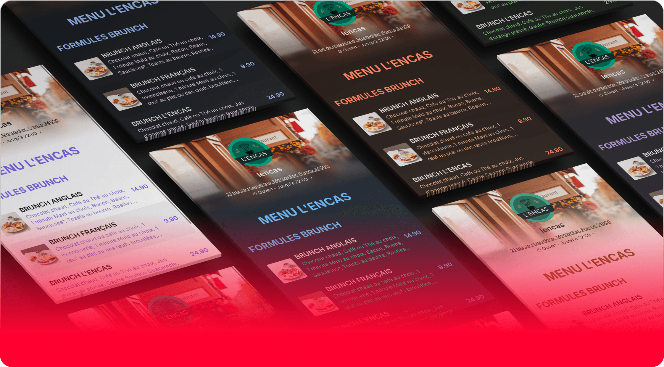 Image de l'éditeur de menus sur le web