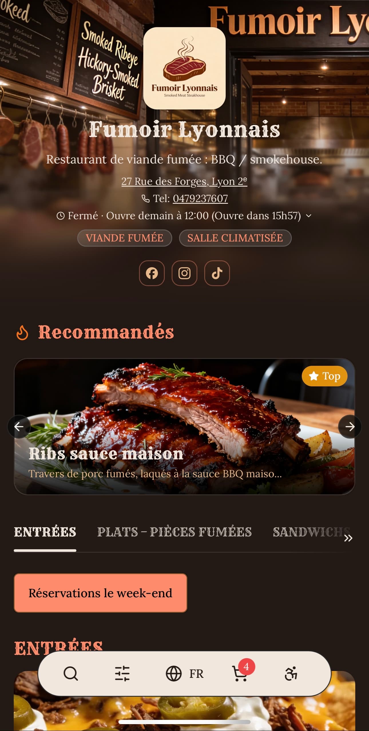 Template Menyu Fumoir Lyonnais