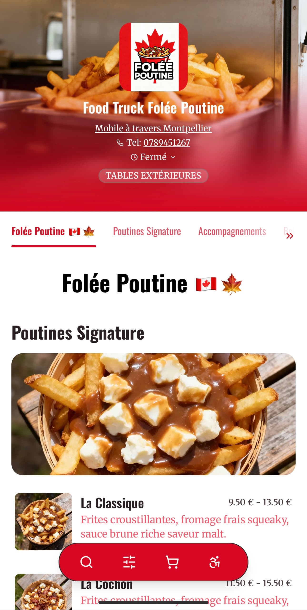 Template Menyu Food Truck Folée Poutine