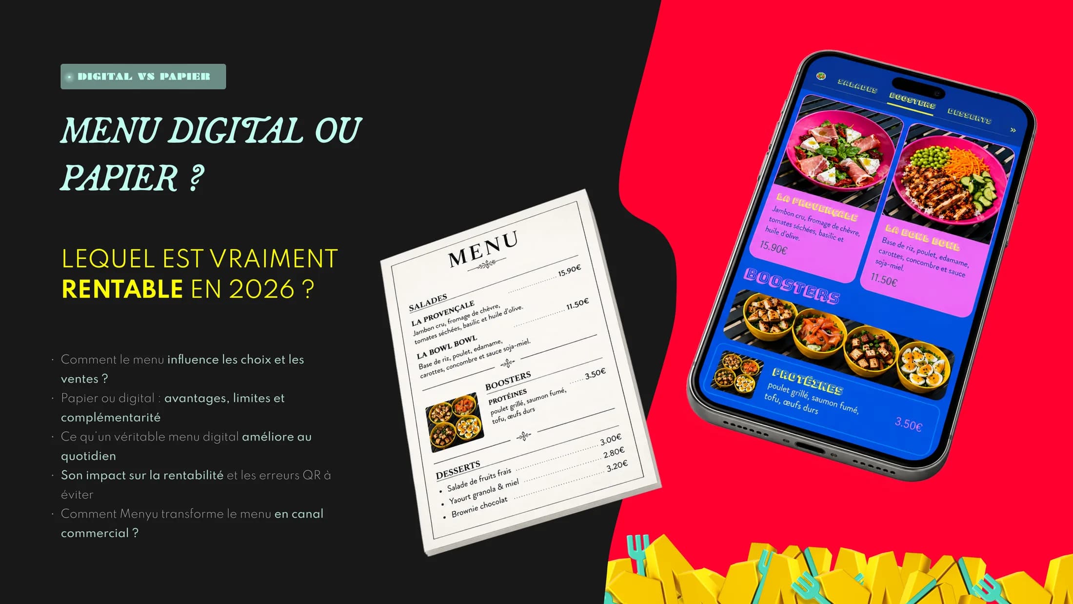 Menu digital ou menu papier : lequel est vraiment rentable en 2026 ?
